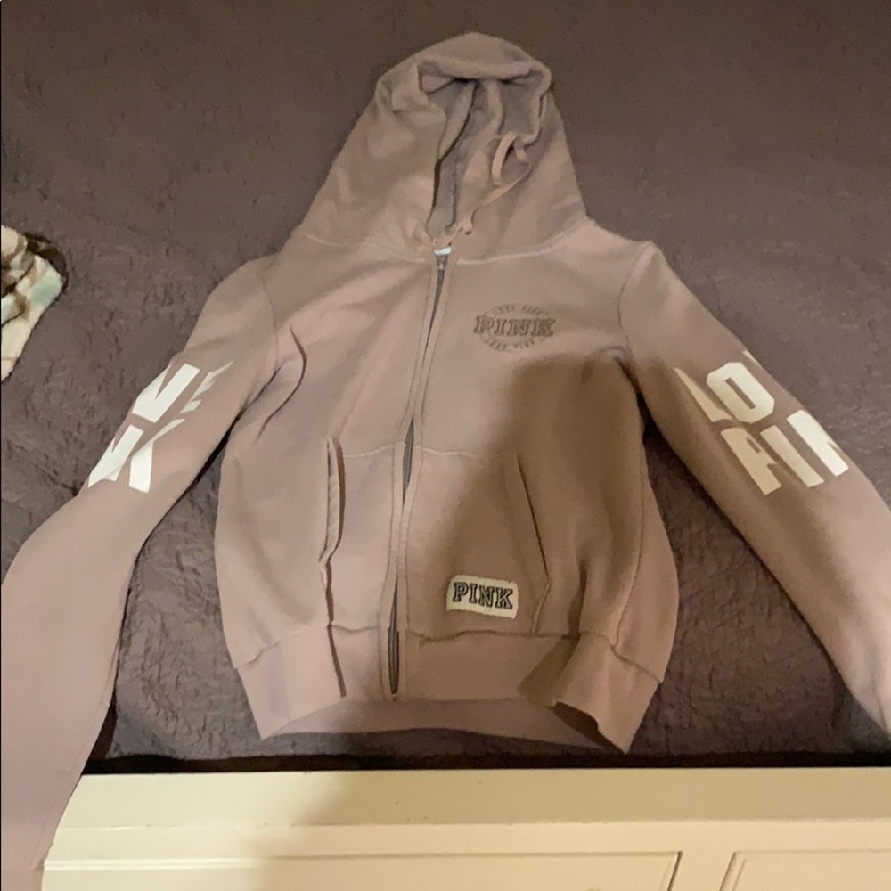 pink zip up hoodie
